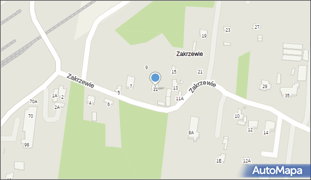 Tłuszcz, Zakrzewie, 11, mapa Tłuszcz