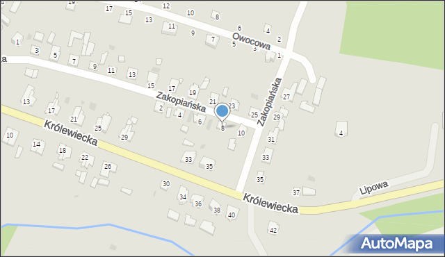 Tolkmicko, Zakopiańska, 8, mapa Tolkmicko