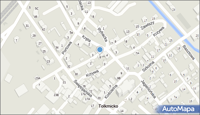 Tolkmicko, Zawiszy, 4, mapa Tolkmicko