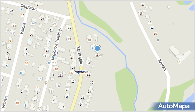 Tomaszów Lubelski, Zamojska, 36A, mapa Tomaszów Lubelski