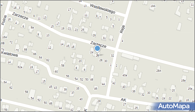 Tomaszów Lubelski, Zarzecze, 26, mapa Tomaszów Lubelski