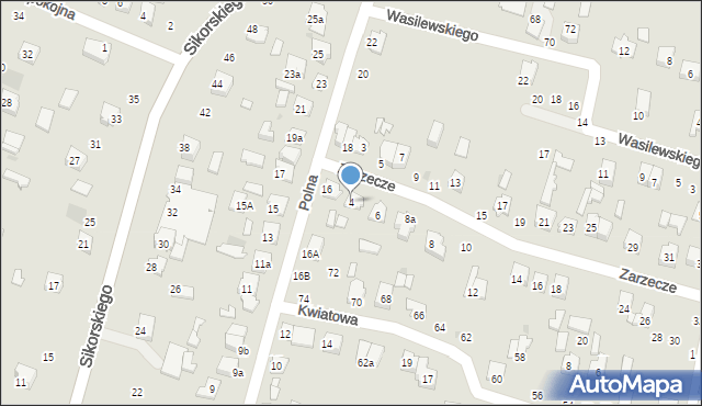 Tomaszów Lubelski, Zarzecze, 4, mapa Tomaszów Lubelski