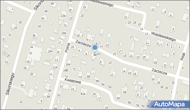 Tomaszów Lubelski, Zarzecze, 8a, mapa Tomaszów Lubelski