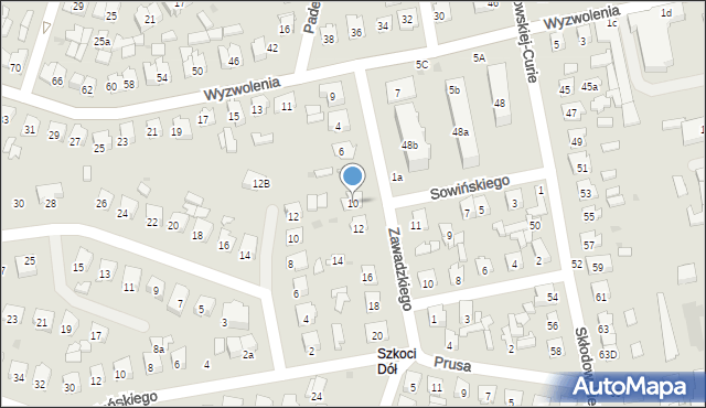 Tomaszów Lubelski, Zawadzkiego Feliksa, 10, mapa Tomaszów Lubelski