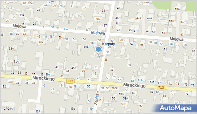 Tomaszów Mazowiecki, Zacisze, 13, mapa Tomaszów Mazowiecki