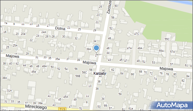 Tomaszów Mazowiecki, Zacisze, 17, mapa Tomaszów Mazowiecki