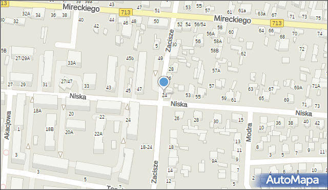 Tomaszów Mazowiecki, Zacisze, 24, mapa Tomaszów Mazowiecki