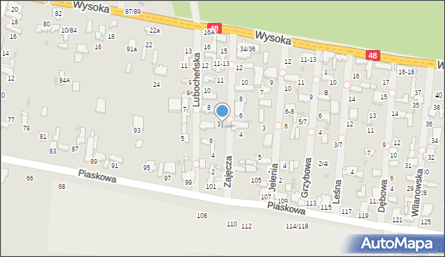 Tomaszów Mazowiecki, Zajęcza, 3-9, mapa Tomaszów Mazowiecki