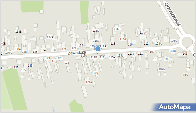 Tomaszów Mazowiecki, Zawadzka, 117A, mapa Tomaszów Mazowiecki