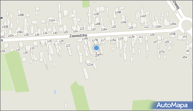 Tomaszów Mazowiecki, Zawadzka, 119, mapa Tomaszów Mazowiecki
