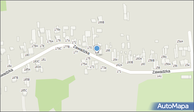 Tomaszów Mazowiecki, Zawadzka, 168a, mapa Tomaszów Mazowiecki