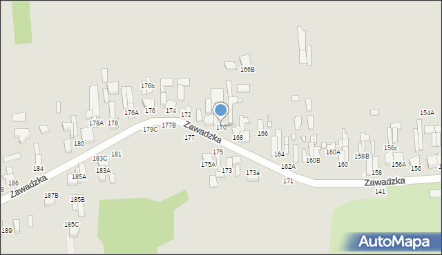 Tomaszów Mazowiecki, Zawadzka, 170, mapa Tomaszów Mazowiecki