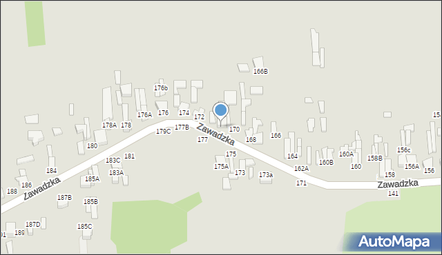 Tomaszów Mazowiecki, Zawadzka, 170A, mapa Tomaszów Mazowiecki