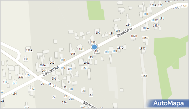 Tomaszów Mazowiecki, Zawadzka, 193A, mapa Tomaszów Mazowiecki