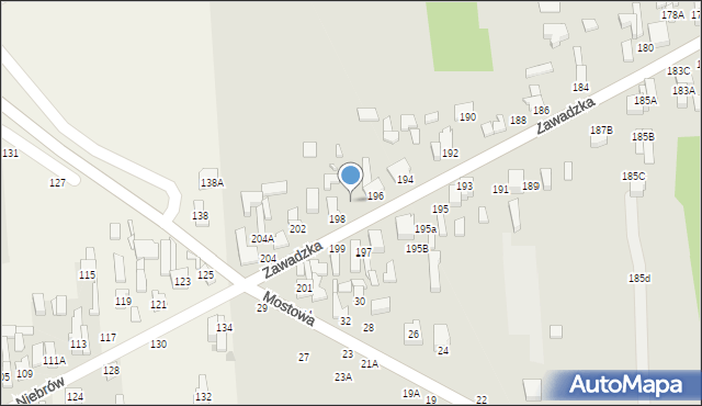 Tomaszów Mazowiecki, Zawadzka, 196A, mapa Tomaszów Mazowiecki