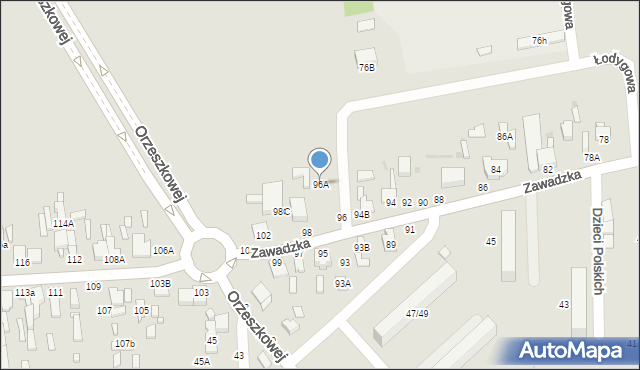 Tomaszów Mazowiecki, Zawadzka, 96A, mapa Tomaszów Mazowiecki