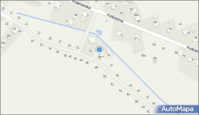 Tomaszowice, Zacisze, 35, mapa Tomaszowice