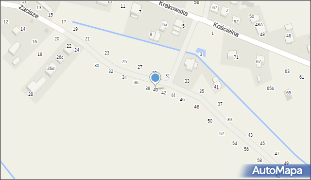 Tomaszowice, Zacisze, 40, mapa Tomaszowice