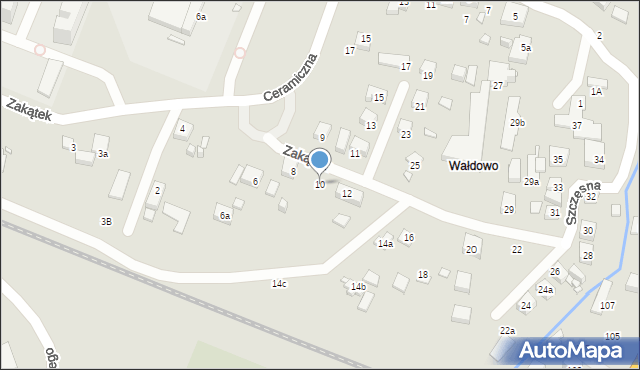 Toruń, Zakątek, 10, mapa Torunia