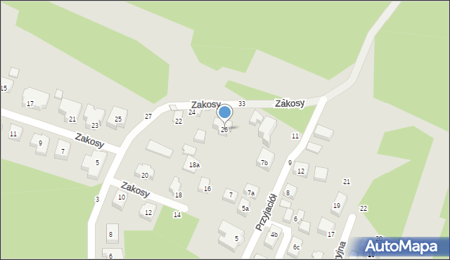 Toruń, Zakosy, 26, mapa Torunia