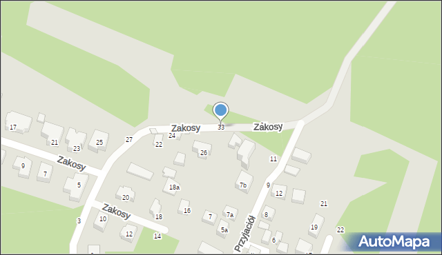 Toruń, Zakosy, 33, mapa Torunia