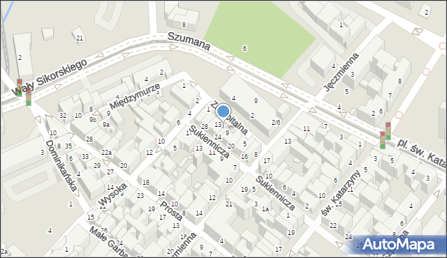 Toruń, Zaszpitalna, 11, mapa Torunia