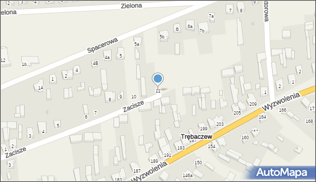 Trębaczew, Zacisze, 11, mapa Trębaczew