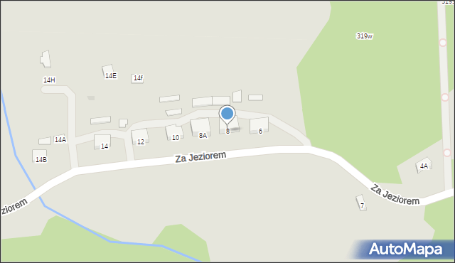 Trzcianka, Za Jeziorem, 8, mapa Trzcianka