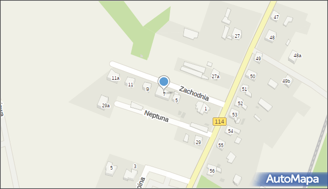 Trzebież, Zachodnia, 7, mapa Trzebież