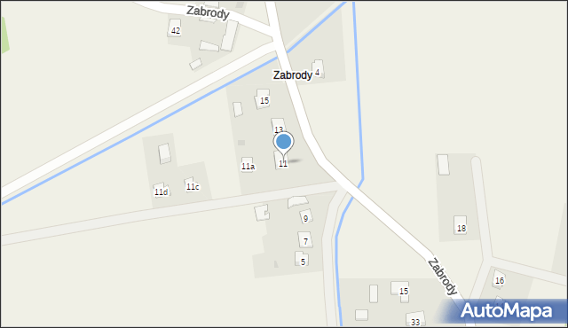 Trześń, Zabrody, 11, mapa Trześń