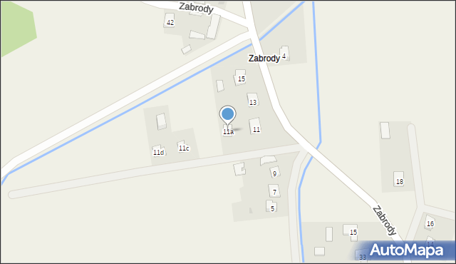 Trześń, Zabrody, 11a, mapa Trześń