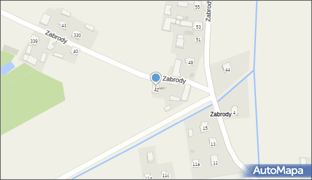 Trześń, Zabrody, 42, mapa Trześń