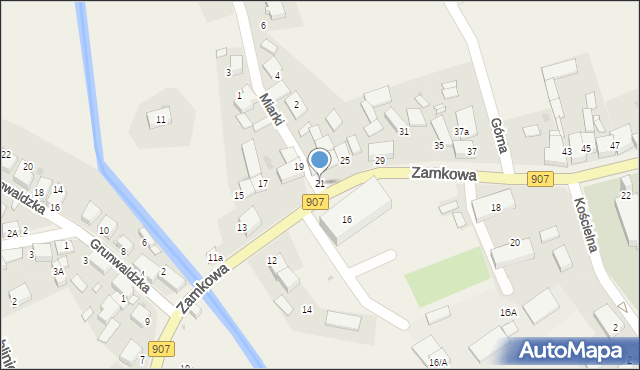 Tworóg, Zamkowa, 21, mapa Tworóg