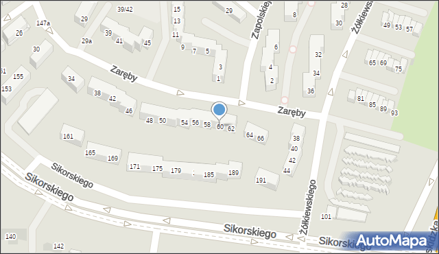 Tychy, Zaręby Rudolfa, 60, mapa Tychów