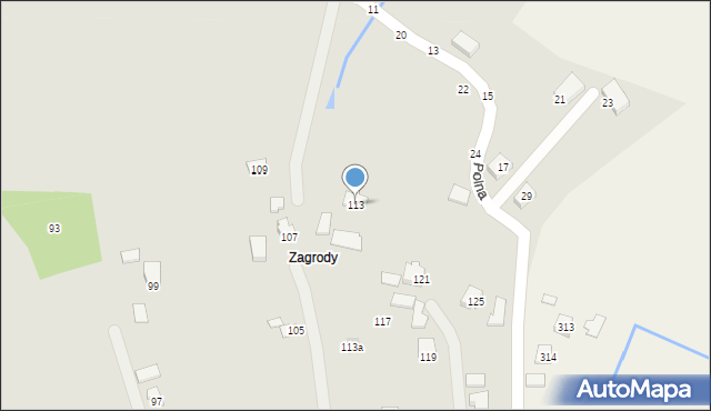 Tyczyn, Zagrody, 113, mapa Tyczyn