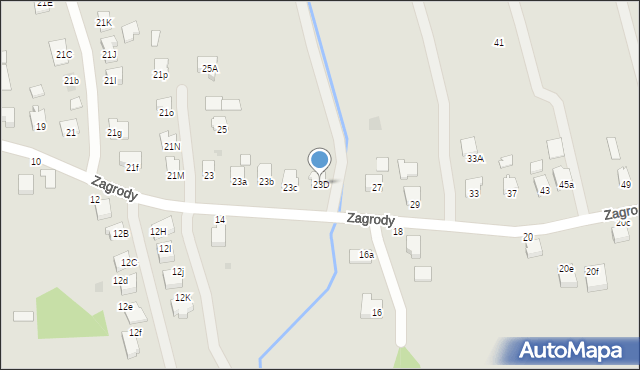 Tyczyn, Zagrody, 23D, mapa Tyczyn