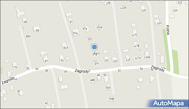 Tyczyn, Zagrody, 97E, mapa Tyczyn