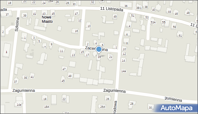 Tykocin, Zacerkiewna, 19, mapa Tykocin