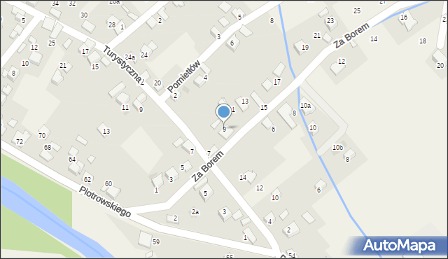 Ujsoły, Za Borem, 9, mapa Ujsoły