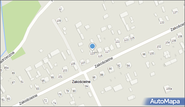 Urzędów, Zakościelne, 113, mapa Urzędów