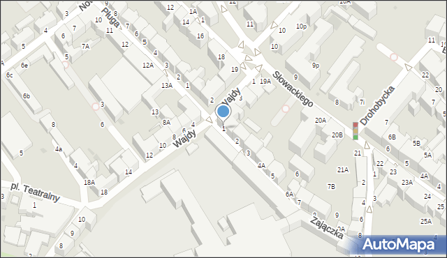 Wałbrzych, Zajączka Józefa, gen., 1, mapa Wałbrzycha