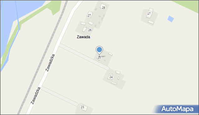 Warlubie, Zawadzka, 25, mapa Warlubie