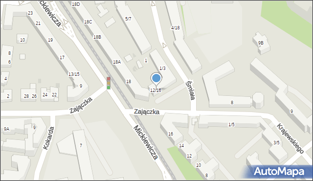 Warszawa, Zajączka Józefa, gen., 12/16, mapa Warszawy