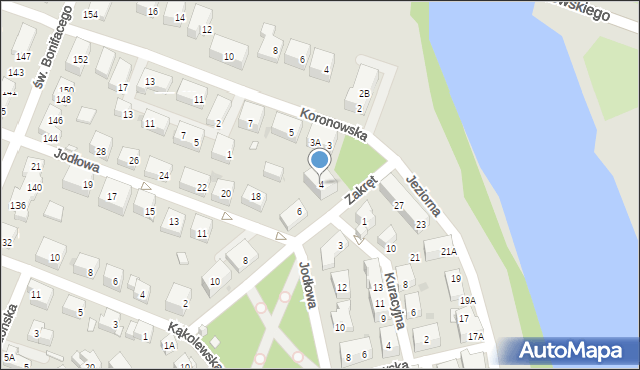 Warszawa, Zakręt, 4, mapa Warszawy