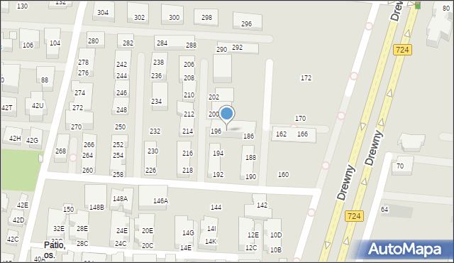 Warszawa, Zapłocie, 196A, mapa Warszawy