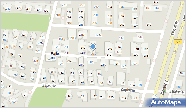 Warszawa, Zapłocie, 20C, mapa Warszawy