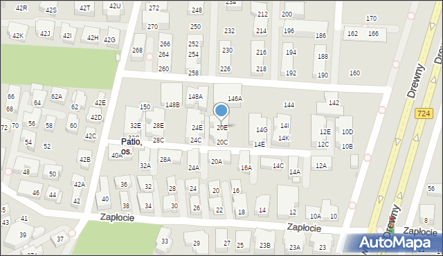 Warszawa, Zapłocie, 20E, mapa Warszawy