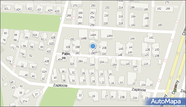 Warszawa, Zapłocie, 24C, mapa Warszawy