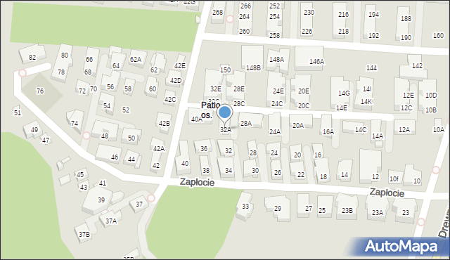 Warszawa, Zapłocie, 32A, mapa Warszawy