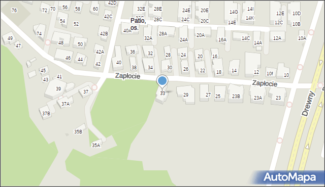 Warszawa, Zapłocie, 33, mapa Warszawy